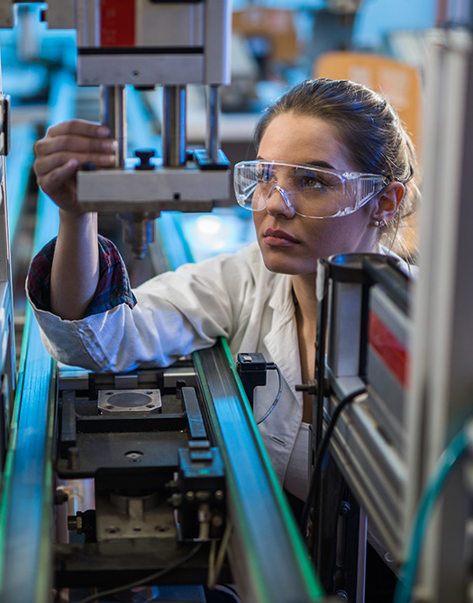 A woman engineer working